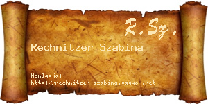 Rechnitzer Szabina névjegykártya